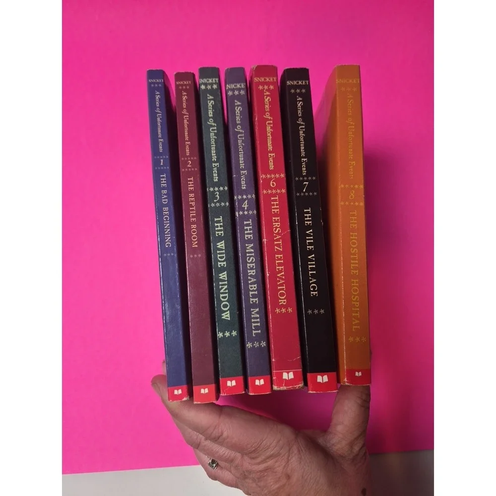 A‎ Series of Unfortunate Events Lemony Snicket 7 Books 1,2,3,4,6,7,8